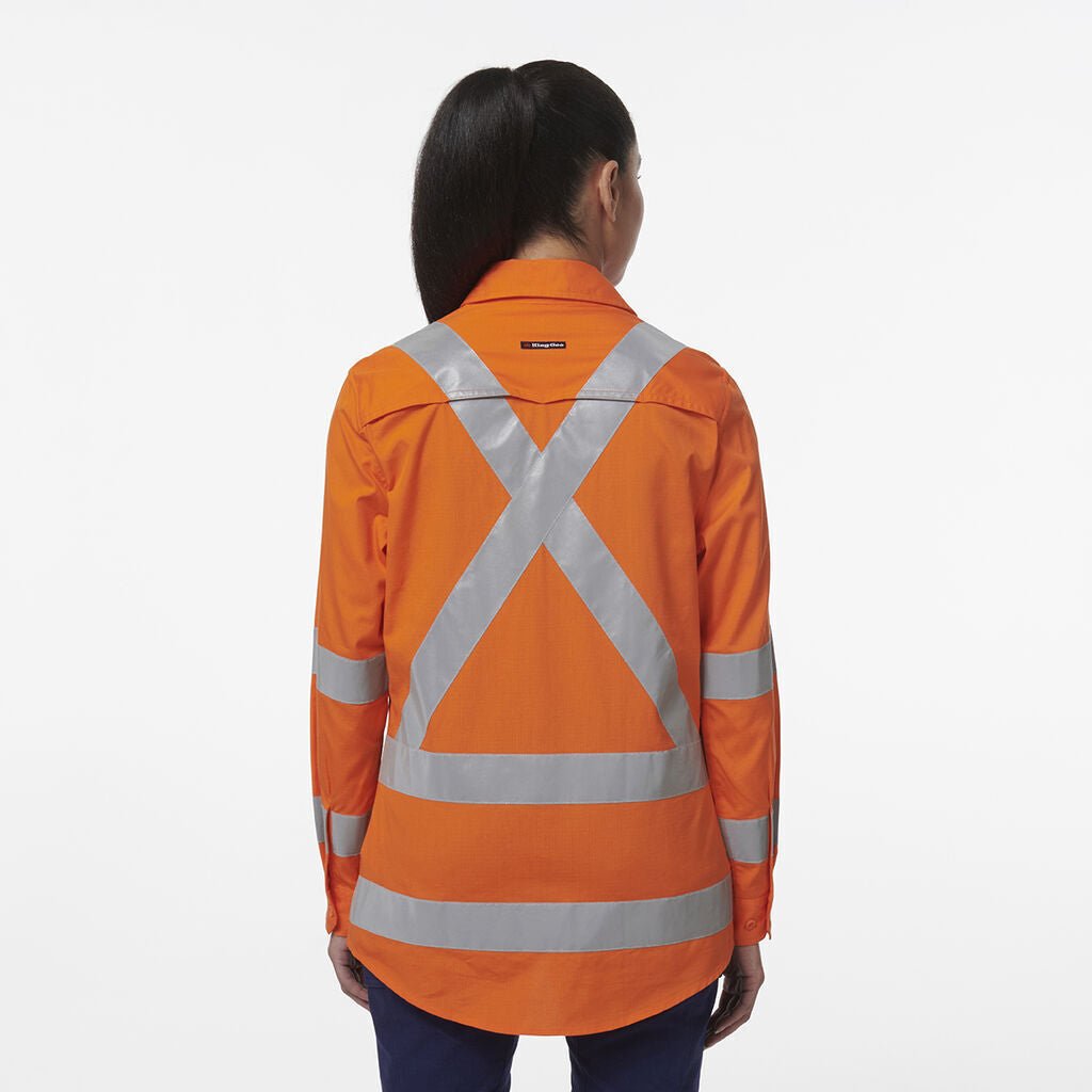 KingGee Womens Safety Workcool Vented X Back Reflective Breathable Shirt K44233 - Land to Coast