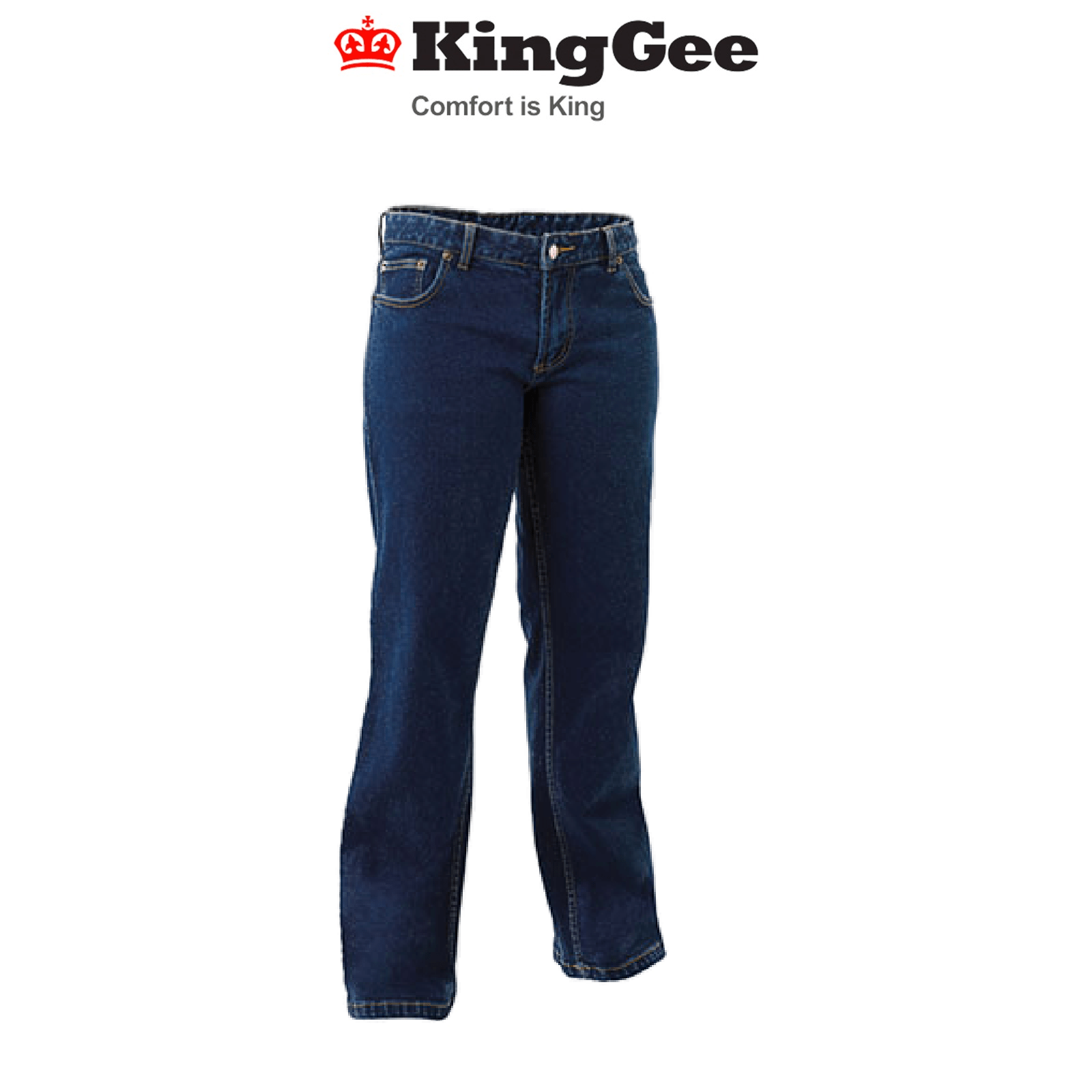 KingGee Womens Stretch Jeans Work Safety Comfy Pants Tough Denim K43390 - Land to Coast