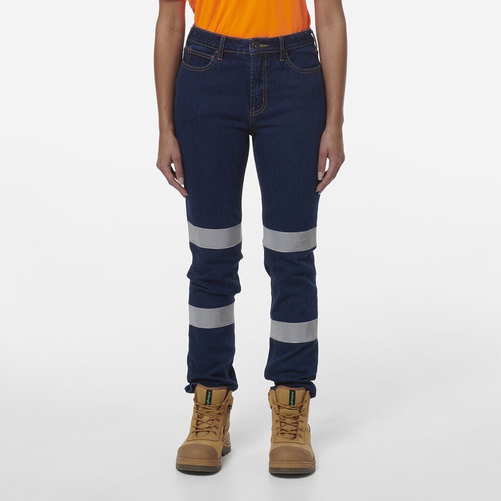 KINGGEE Womens Stretch Straight Workwear Denim Wide Leg 5 Pocket Jeans K43019 - Land to Coast