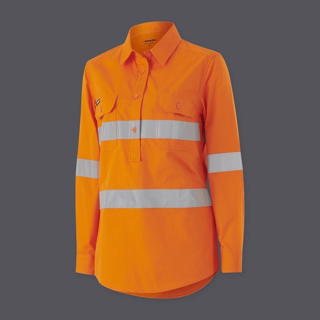 KingGee Womens Wookcool Vented Lightweight Closed Front Shirt Taped K44228 - Land to Coast