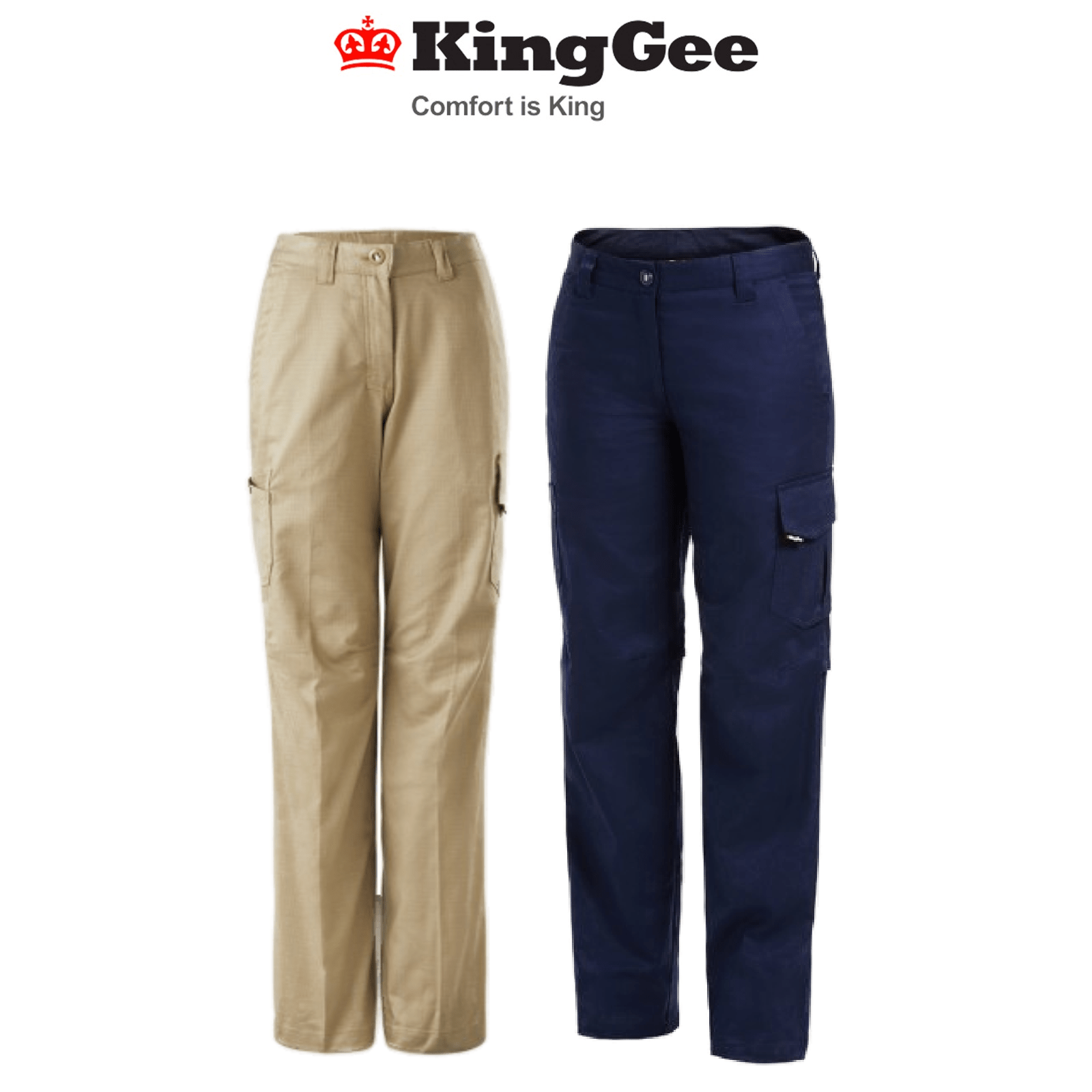 KingGee Womens Workcool 2 Pants Contoured Fit Work Safety Comfy Ripstop K43820 - Land to Coast