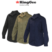 KingGee Womens Workcool 2 Shirt Long Sleeve Lightweight Breathable Work K69880 - Land to Coast