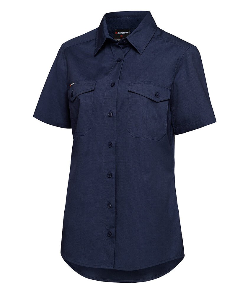 KingGee Womens Workcool 2 Shirt Short Sleeve Lightweight Breathable Work K44205 - Land to Coast