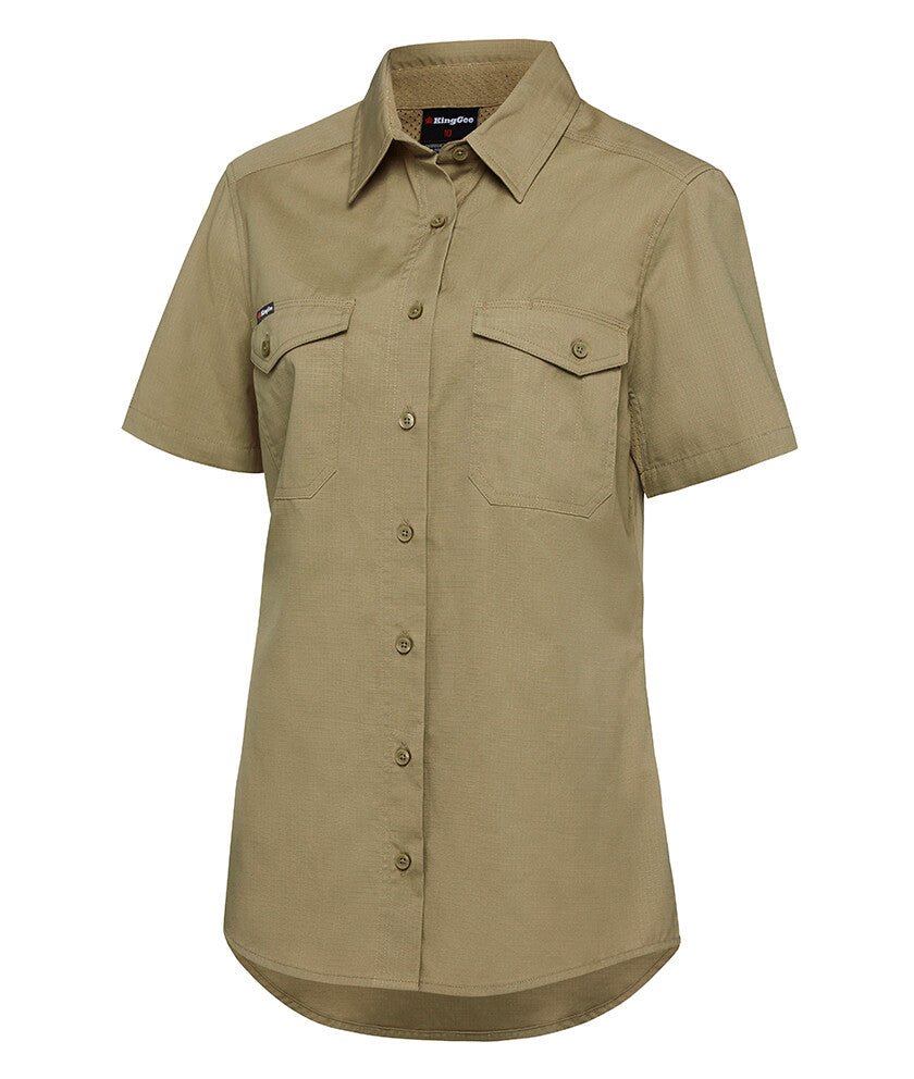 KingGee Womens Workcool 2 Shirt Short Sleeve Lightweight Breathable Work K44205 - Land to Coast