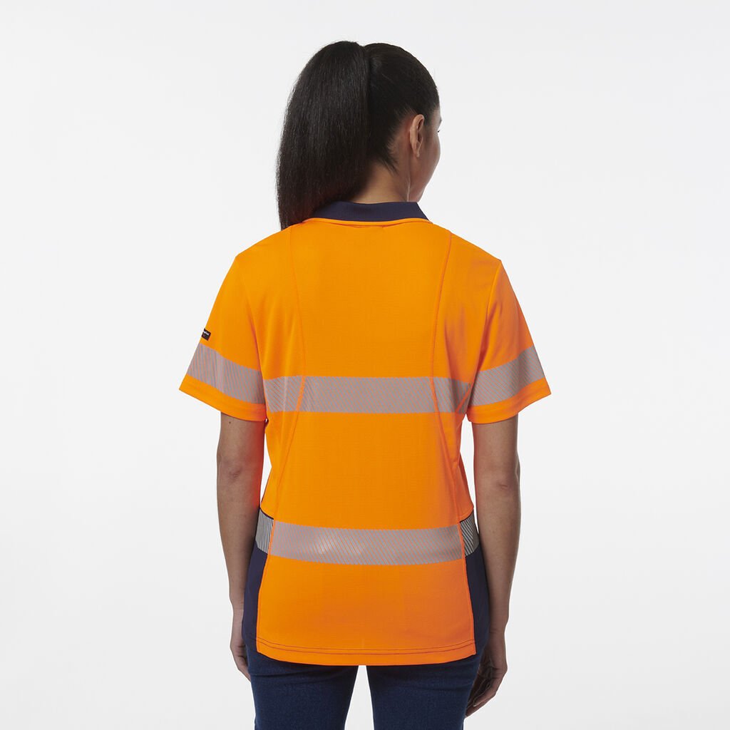 KingGee Womens Workcool Hyperfreeze Spliced With Segmented Tape Work Polo K44224 - Land to Coast
