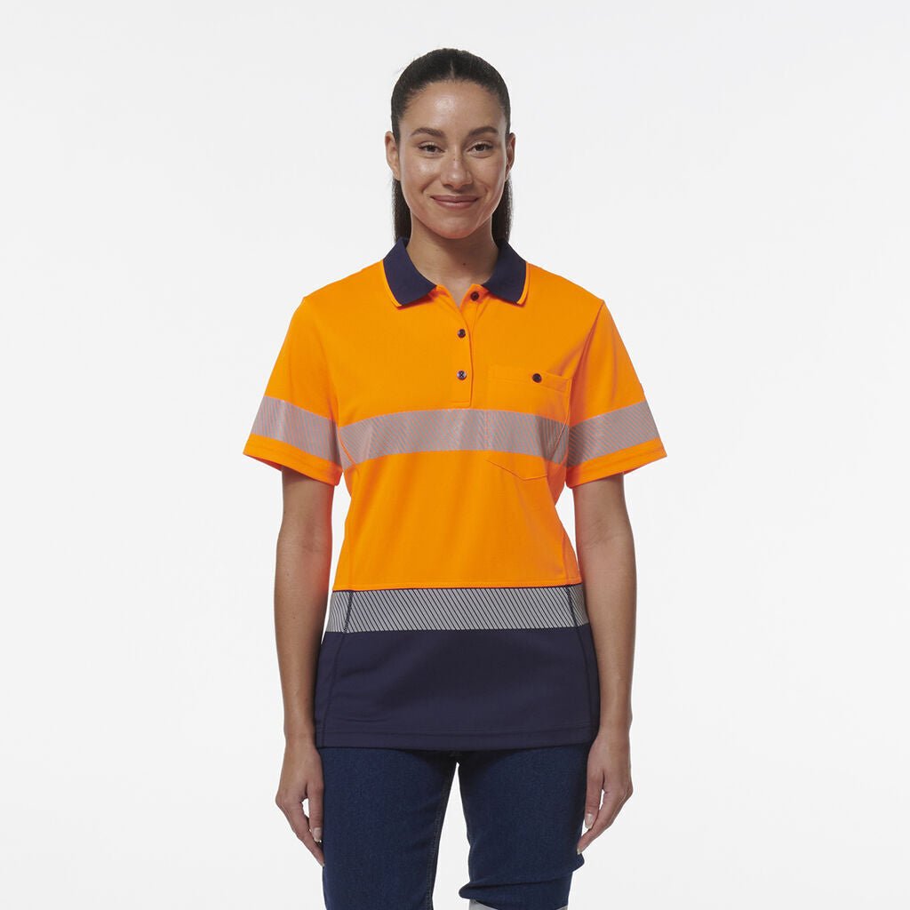 KingGee Womens Workcool Hyperfreeze Spliced With Segmented Tape Work Polo K44224 - Land to Coast