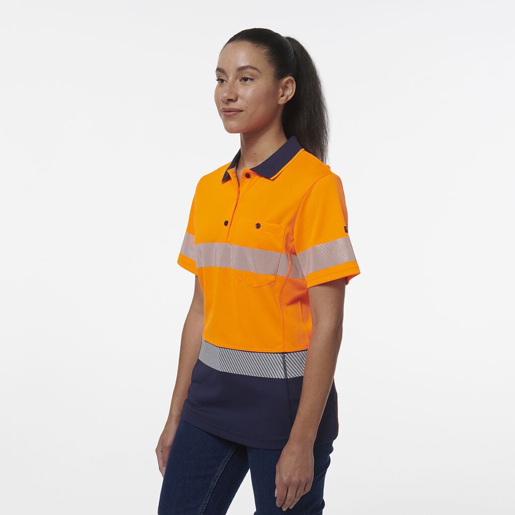 KingGee Womens Workcool Hyperfreeze Spliced With Segmented Tape Work Polo K44224 - Land to Coast