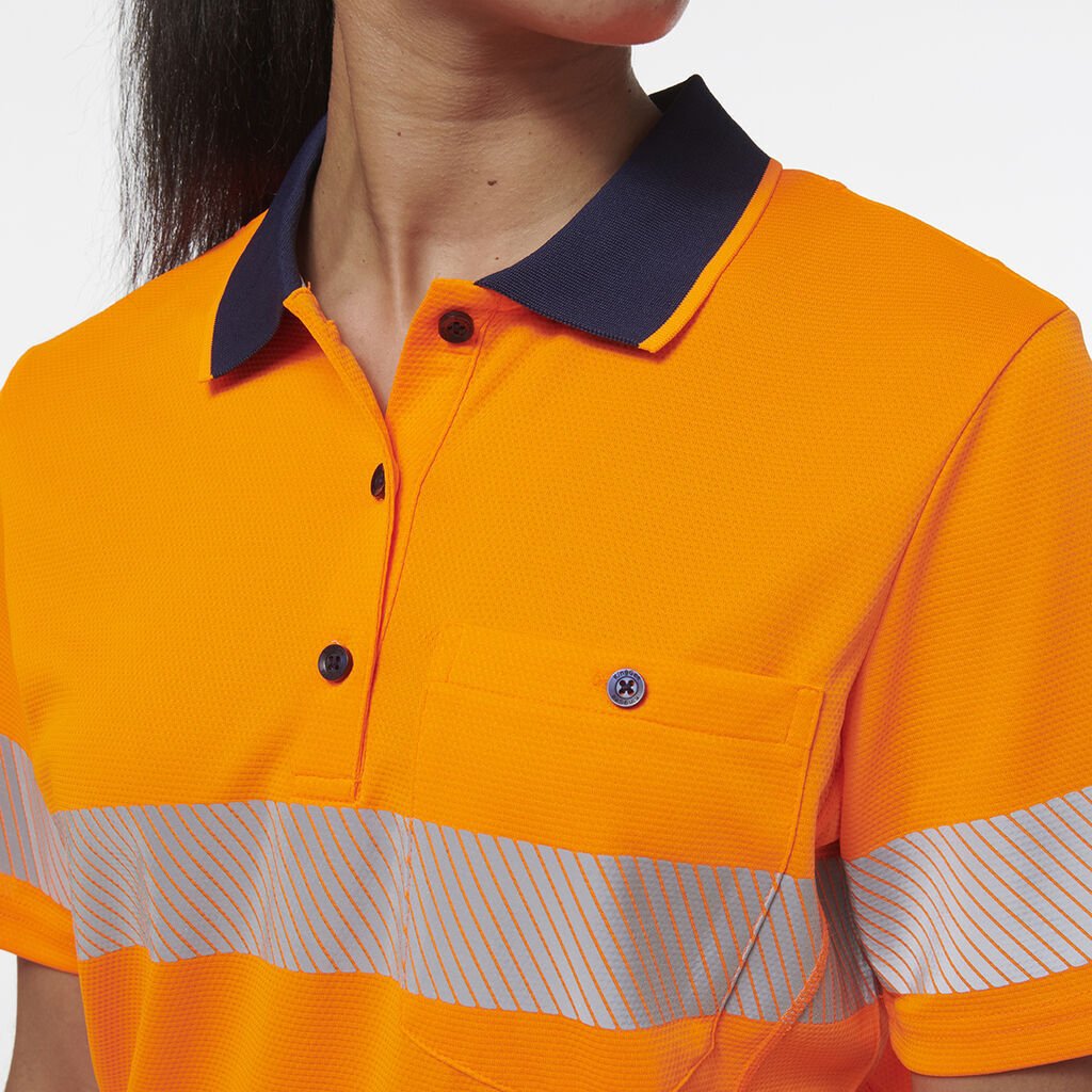 KingGee Womens Workcool Hyperfreeze Spliced With Segmented Tape Work Polo K44224 - Land to Coast