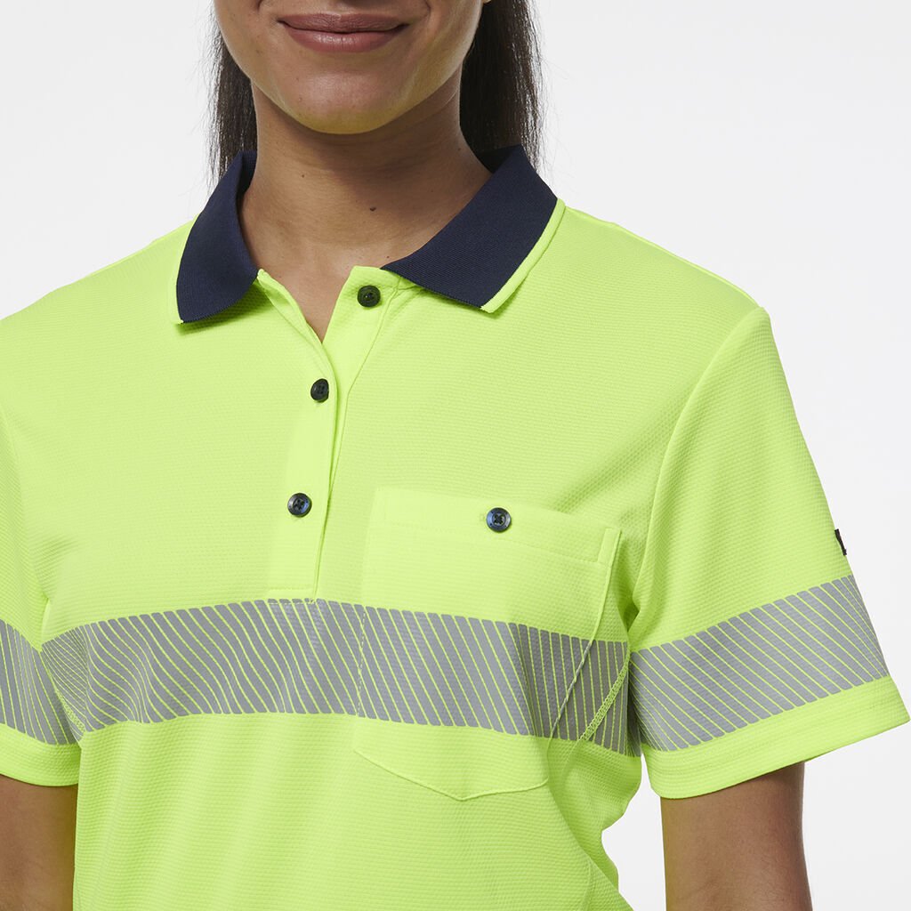 KingGee Womens Workcool Hyperfreeze Spliced With Segmented Tape Work Polo K44224 - Land to Coast