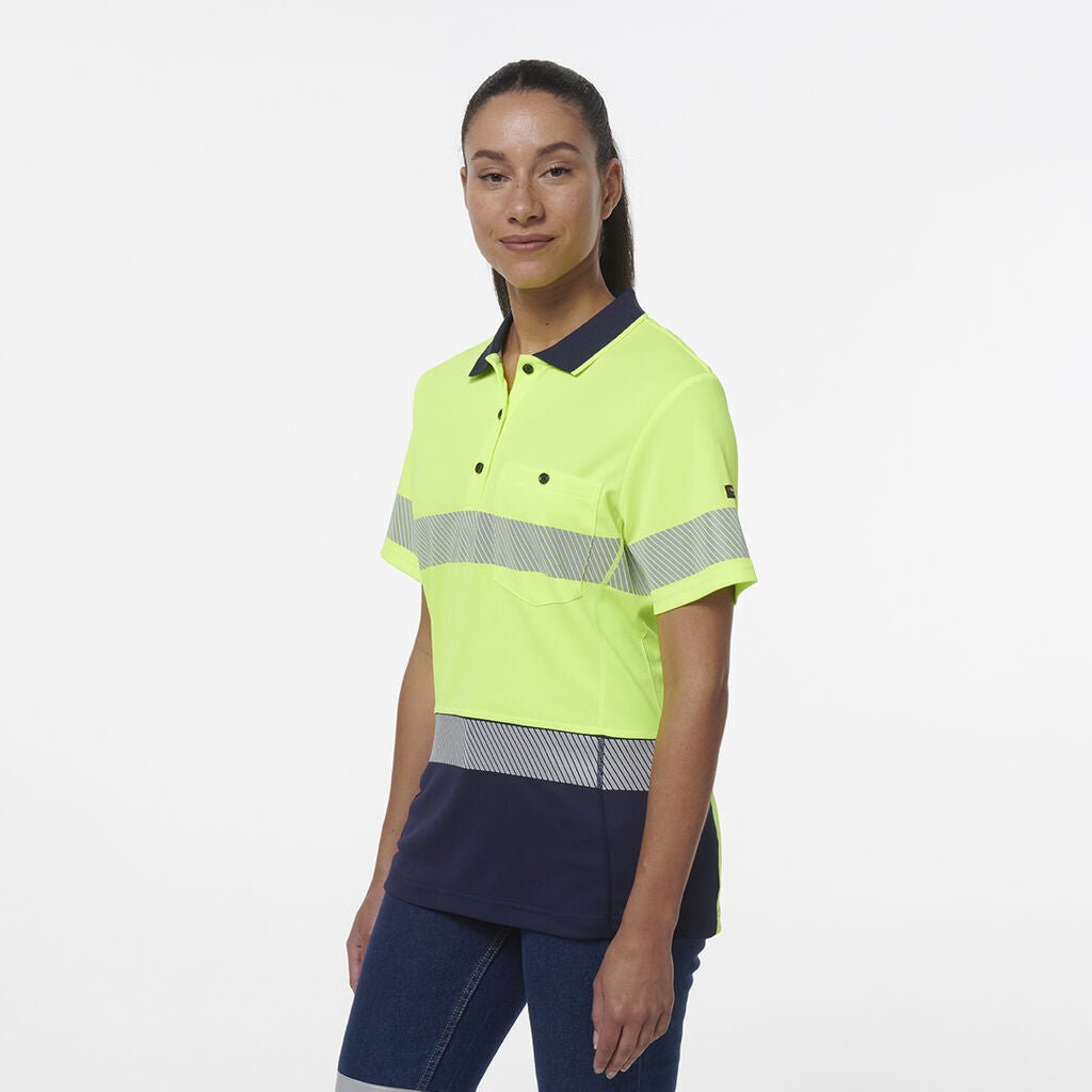 KingGee Womens Workcool Hyperfreeze Spliced With Segmented Tape Work Polo K44224 - Land to Coast