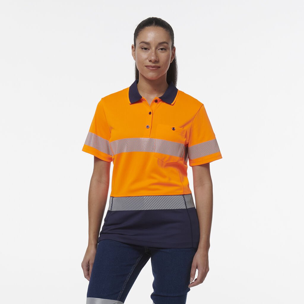KingGee Womens Workcool Hyperfreeze Spliced With Segmented Tape Work Polo K44224 - Land to Coast
