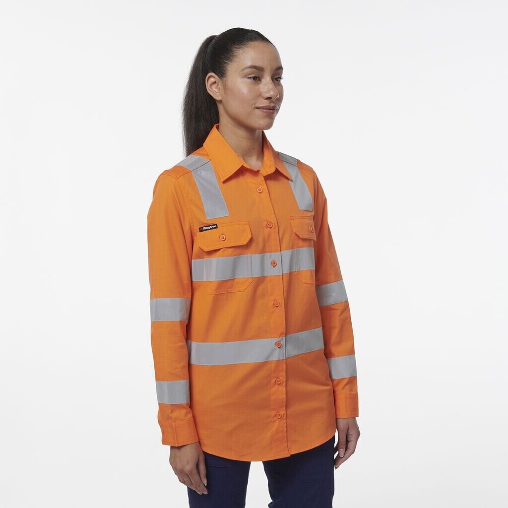 KingGee Womens Workcool Lightweight Breathable Vented Vic Rail Work Shirt K44232 - Land to Coast