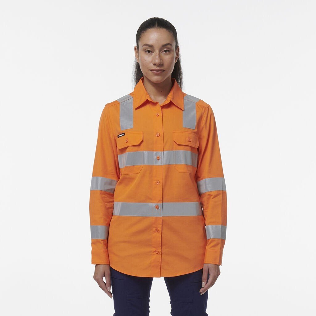 KingGee Womens Workcool Lightweight Breathable Vented Vic Rail Work Shirt K44232 - Land to Coast