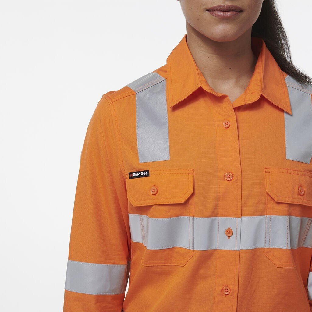 KingGee Womens Workcool Lightweight Breathable Vented Vic Rail Work Shirt K44232 - Land to Coast