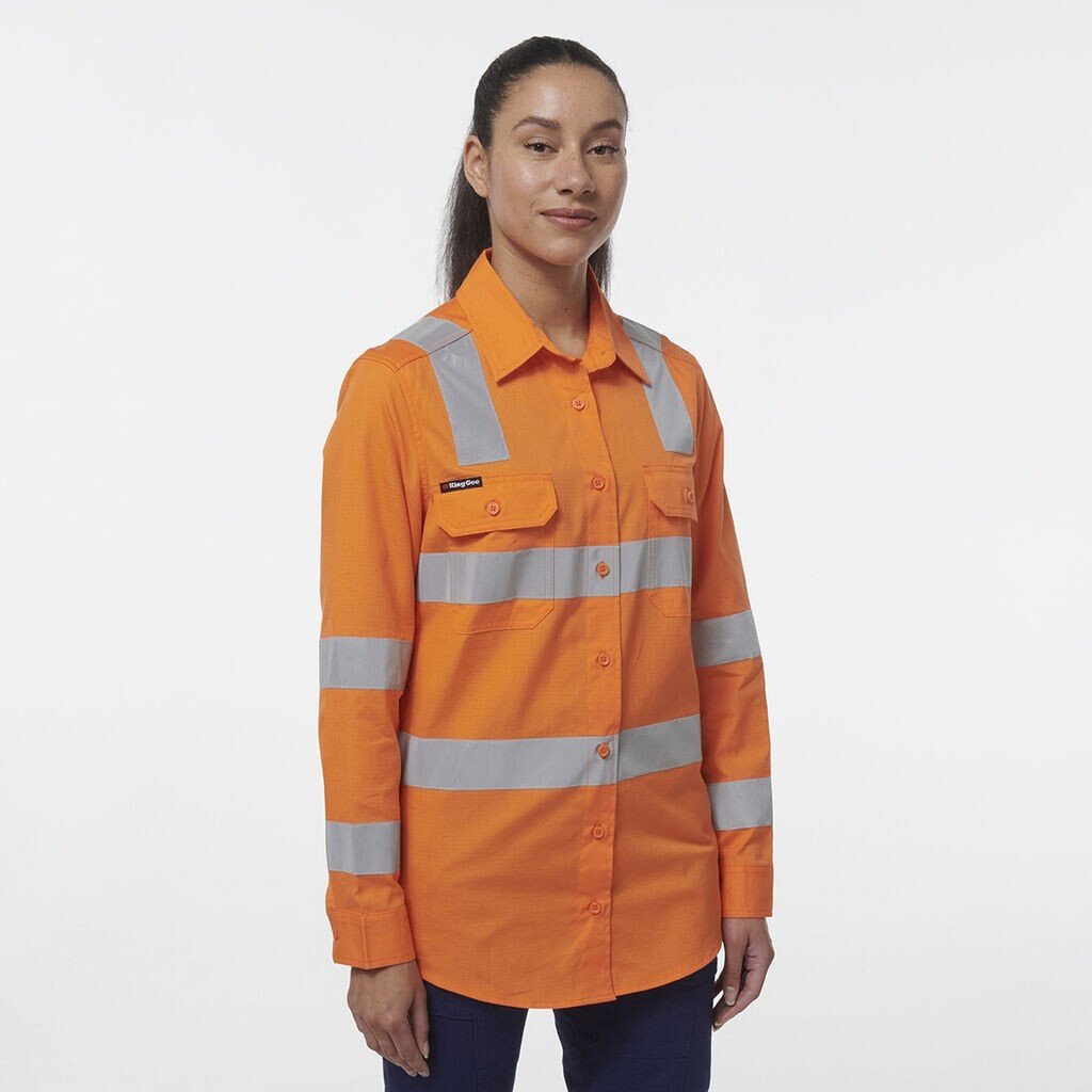 KingGee Womens Workcool Lightweight Breathable Vented Vic Rail Work Shirt K44232 - Land to Coast