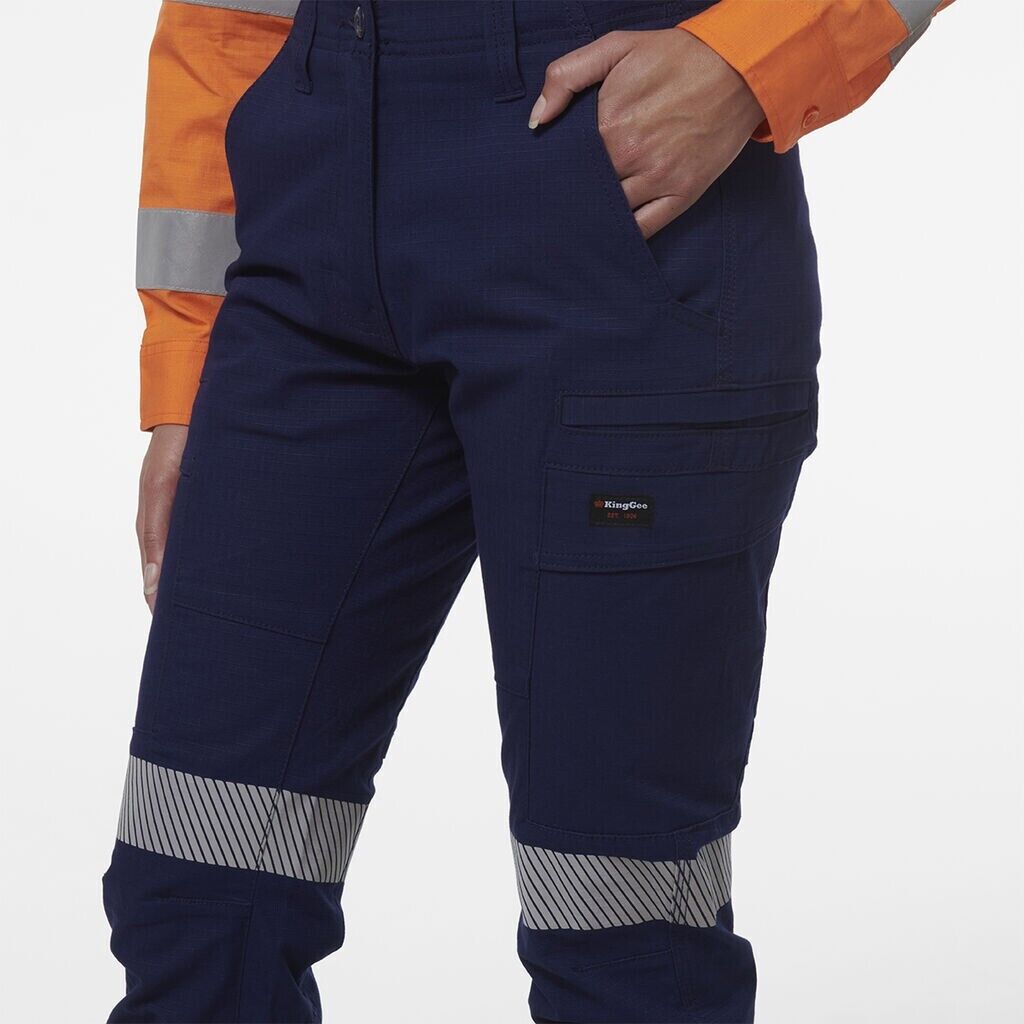 KINGGEE Womens Workcool Pro Bio Pockets Cuff Comfy Stretch Taped Pants K43015 - Land to Coast