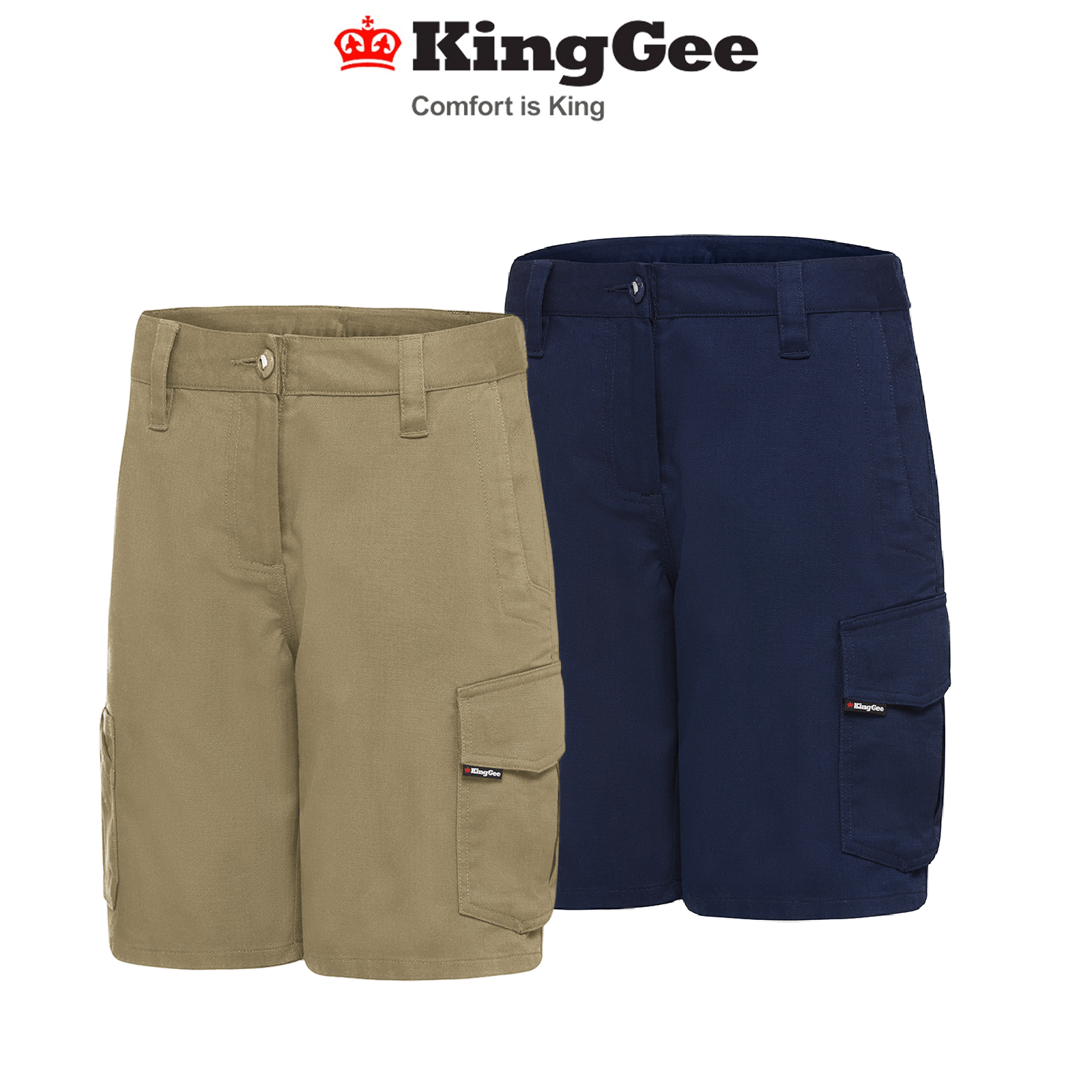 KingGee Womens WorkCool Shorts Durable Reinforced Ripstop Fabric Workwear K47000 - Land to Coast