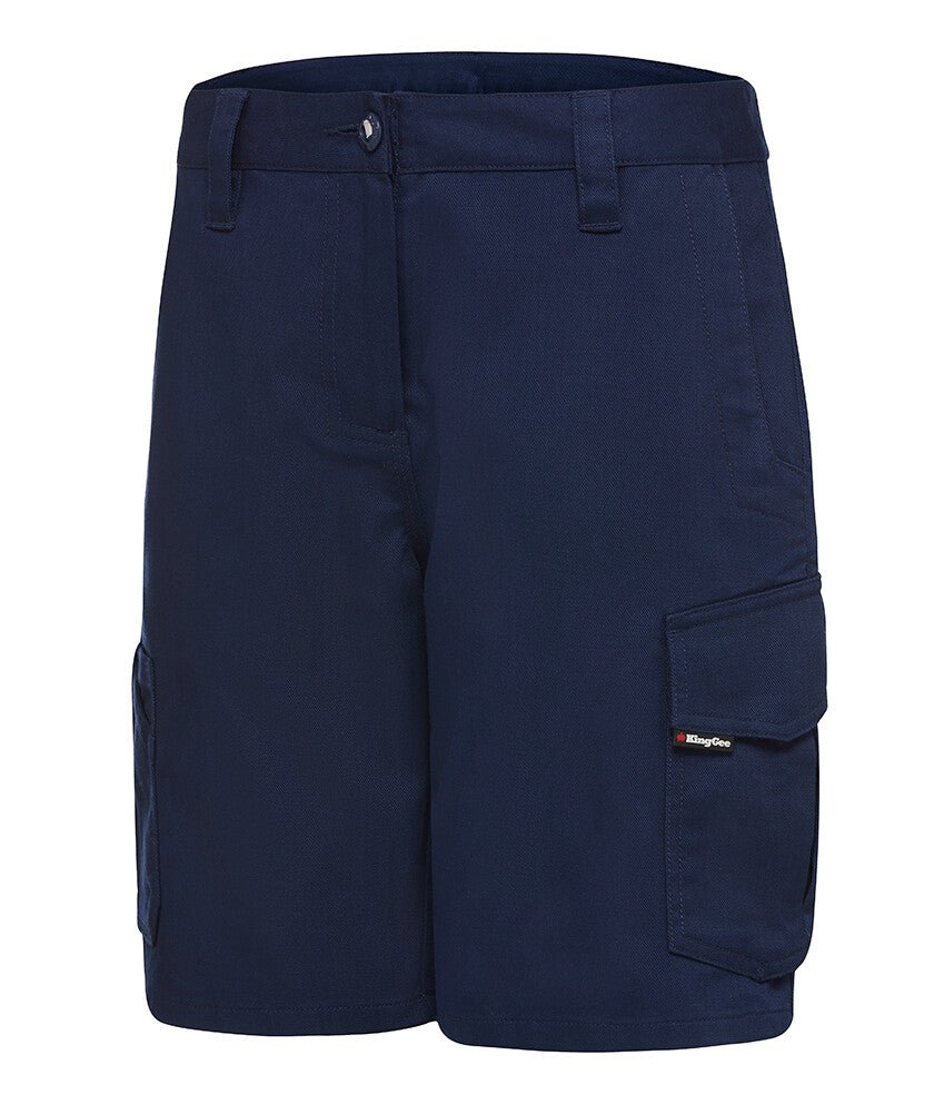KingGee Womens WorkCool Shorts Durable Reinforced Ripstop Fabric Workwear K47000 - Land to Coast