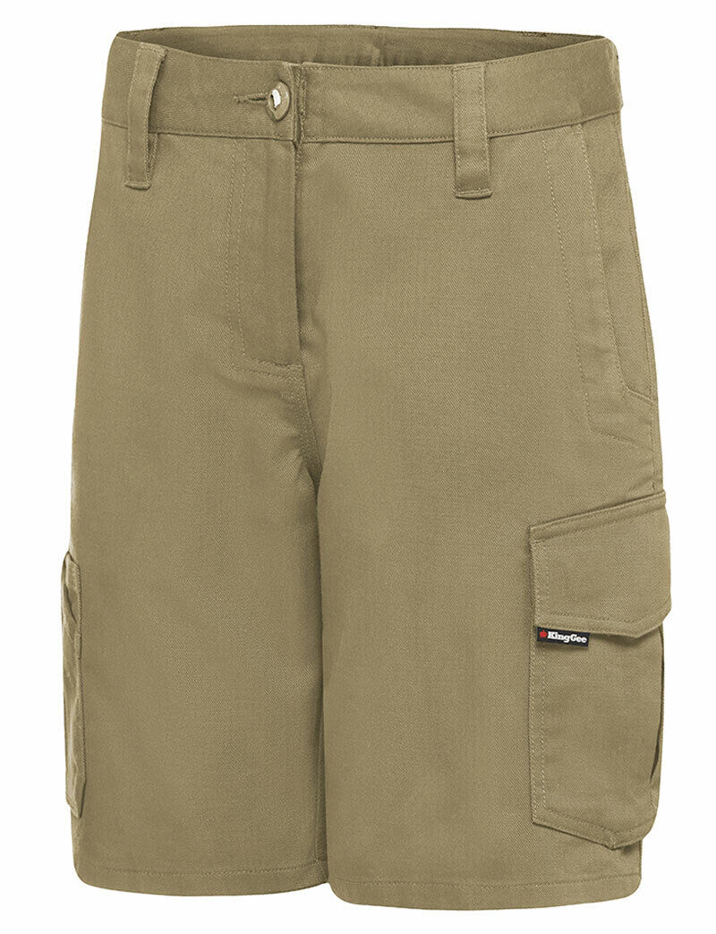 KingGee Womens WorkCool Shorts Durable Reinforced Ripstop Fabric Workwear K47000 - Land to Coast