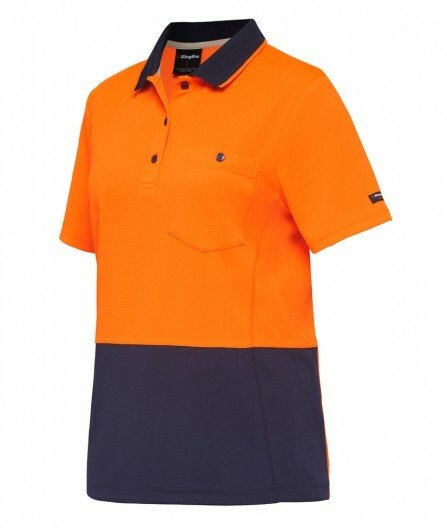 KingGee Womens WorkCool Spliced Polo S/S Shirt Hyperfreeze Work Comfy K44735 - Land to Coast