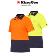 KingGee Womens WorkCool Spliced Polo S/S Shirt Hyperfreeze Work Comfy K44735 - Land to Coast