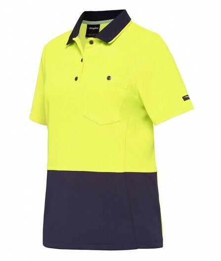 KingGee Womens WorkCool Spliced Polo S/S Shirt Hyperfreeze Work Comfy K44735 - Land to Coast