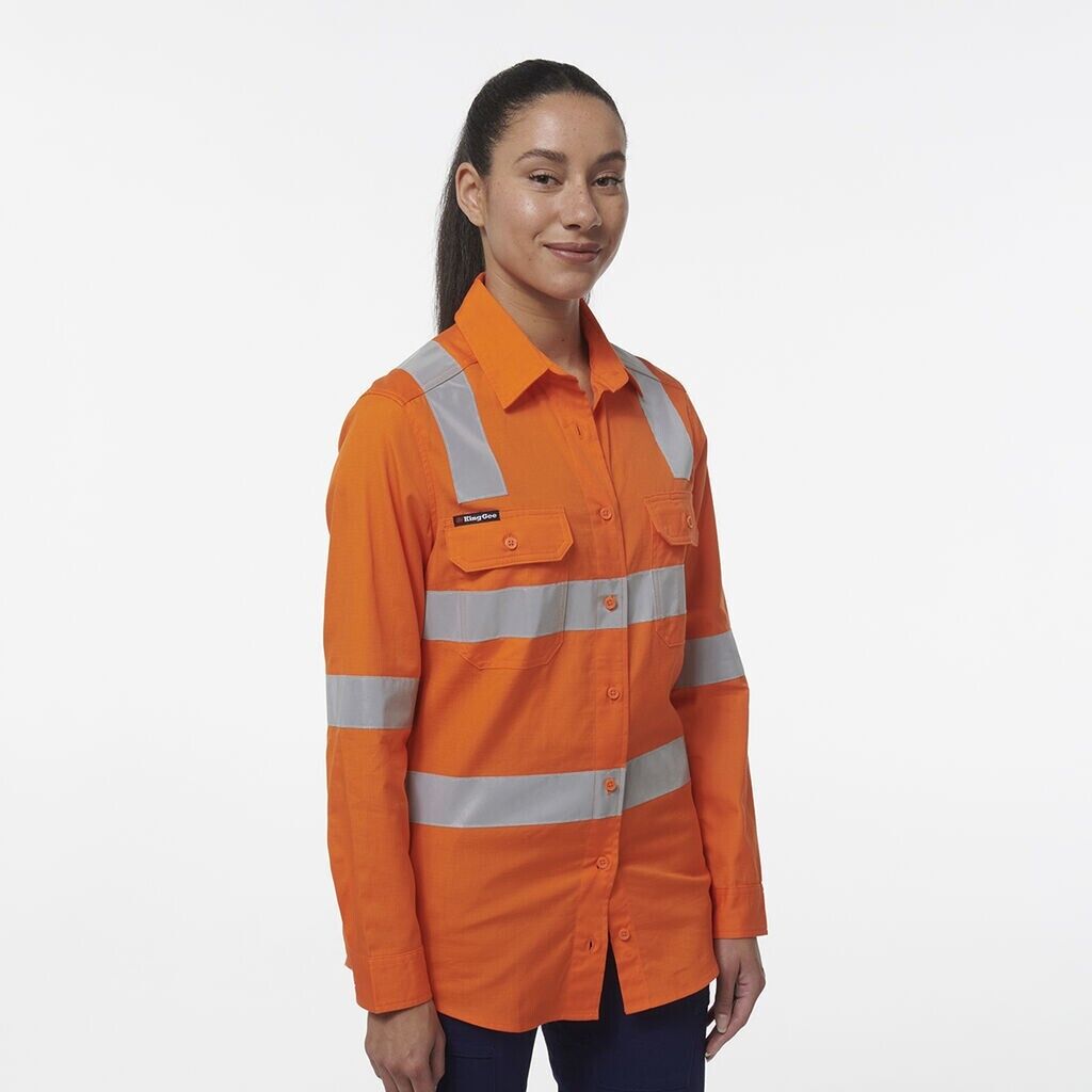KingGee Womens Workcool Vented Breathable Lightweight NSW Rail Work Shirt K44203 - Land to Coast