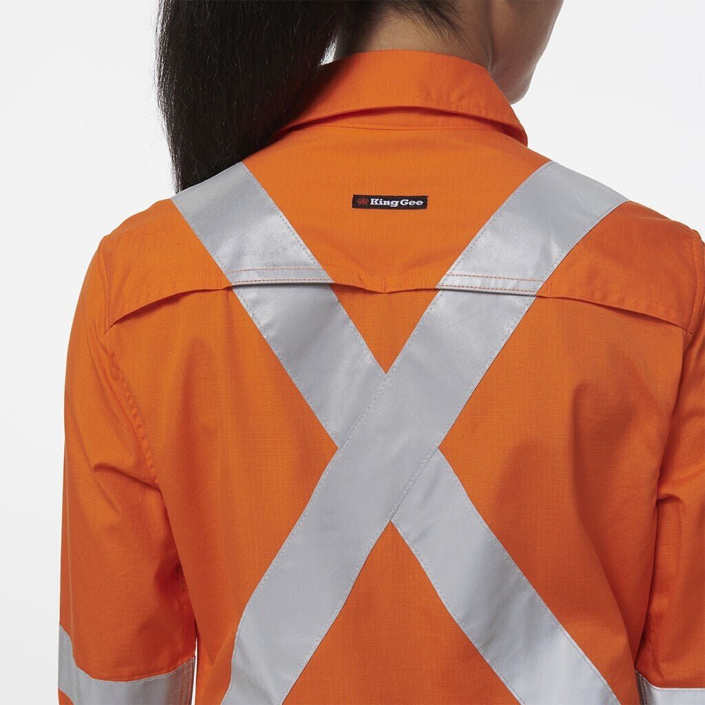KingGee Womens Workcool Vented Breathable Lightweight NSW Rail Work Shirt K44203 - Land to Coast