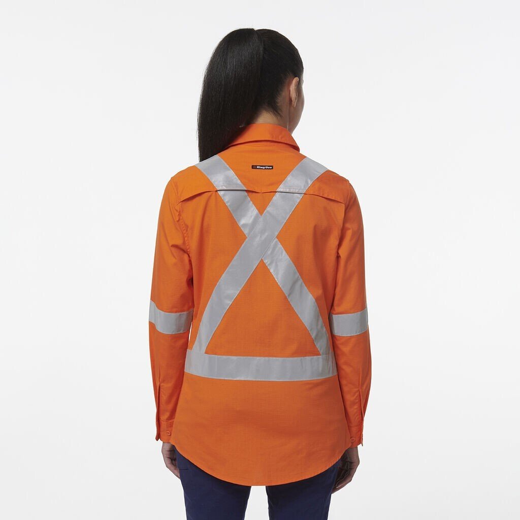 KingGee Womens Workcool Vented Breathable Lightweight NSW Rail Work Shirt K44203 - Land to Coast