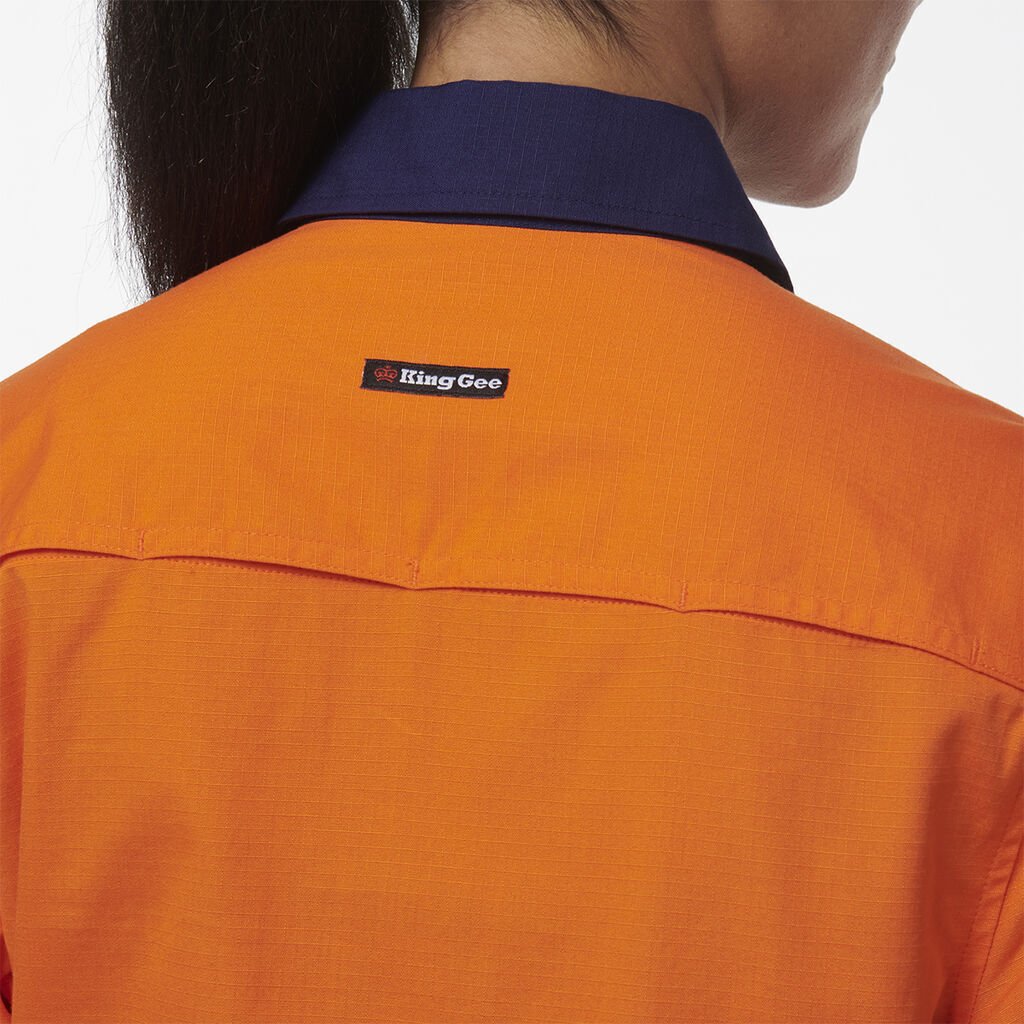 KingGee Womens Workcool Vented Closed Front Spliced Two Toned Work Shirt K44211 - Land to Coast