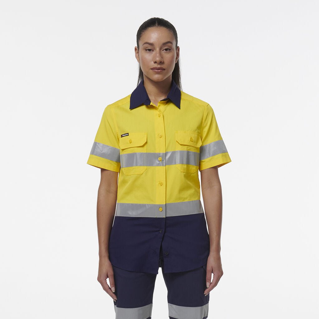 KingGee Womens Workcool Vented Reflective Short Sleeve Two Toned Shirt K44229 - Land to Coast