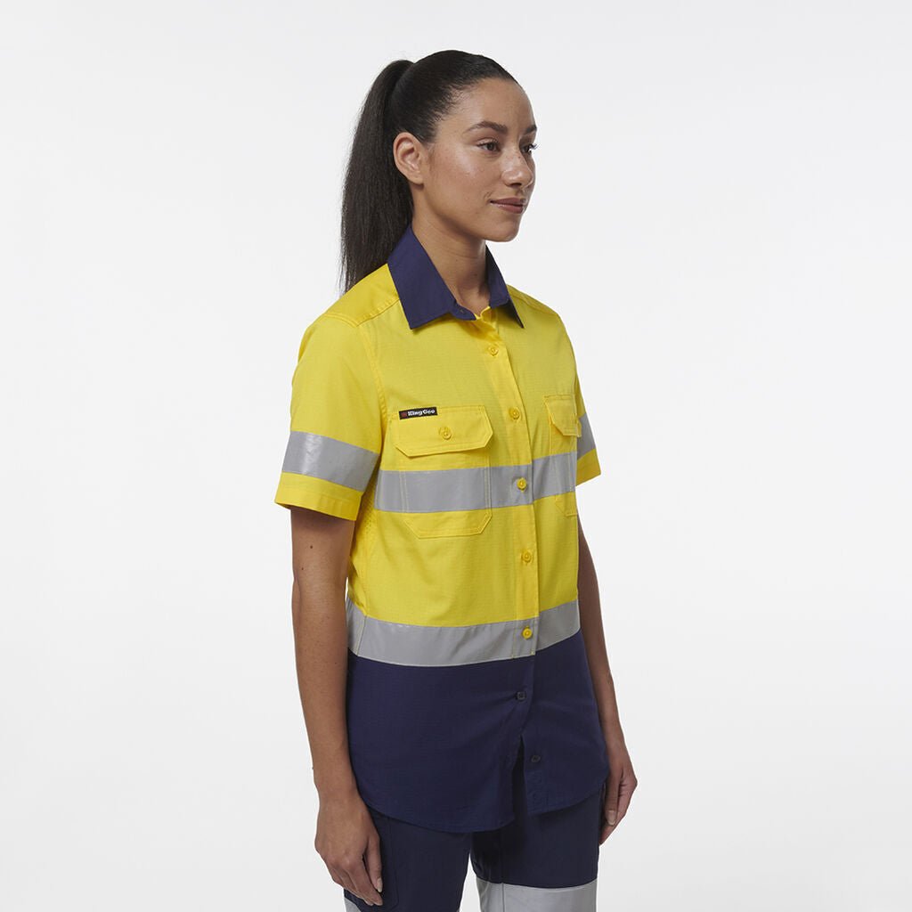 KingGee Womens Workcool Vented Reflective Short Sleeve Two Toned Shirt K44229 - Land to Coast