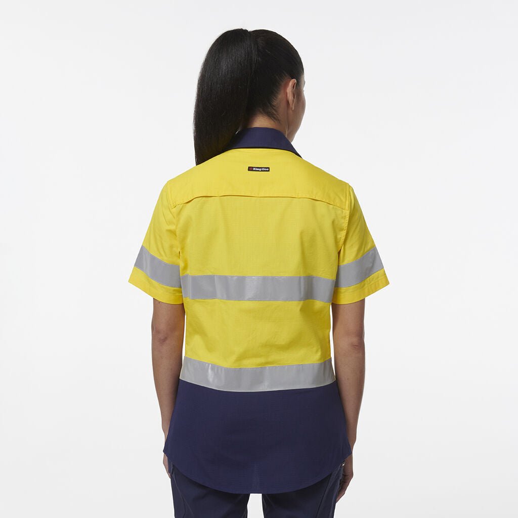 KingGee Womens Workcool Vented Reflective Short Sleeve Two Toned Shirt K44229 - Land to Coast