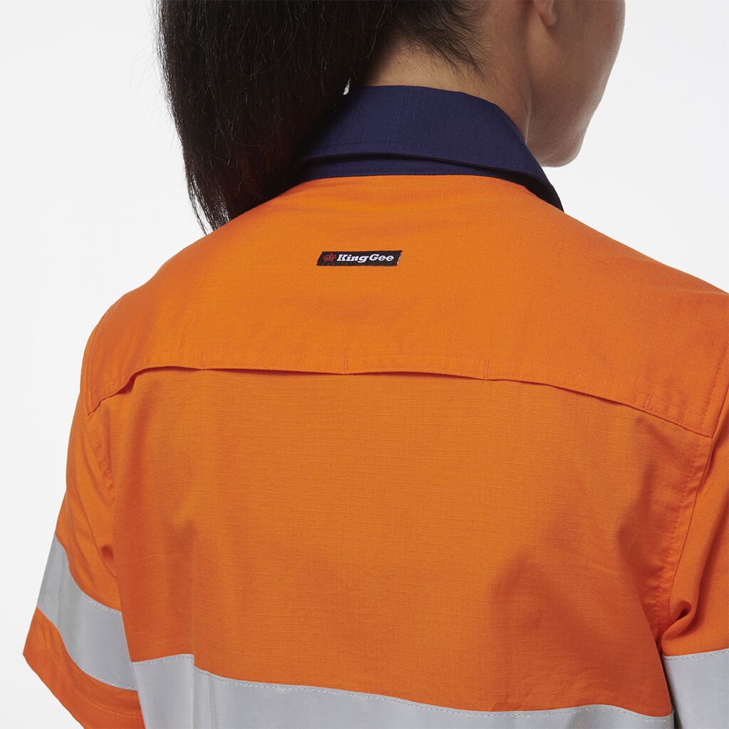 KingGee Womens Workcool Vented Reflective Short Sleeve Two Toned Shirt K44229 - Land to Coast