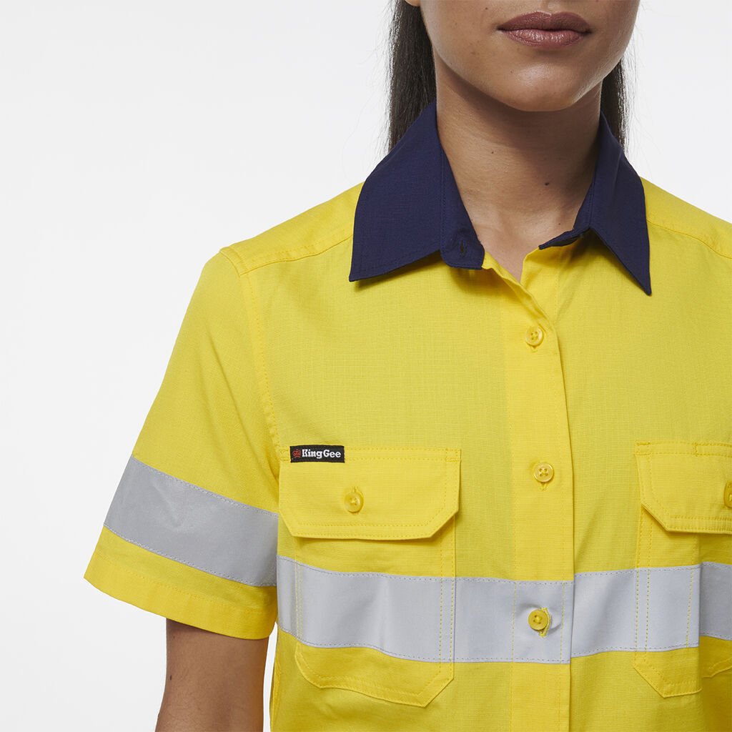 KingGee Womens Workcool Vented Reflective Short Sleeve Two Toned Shirt K44229 - Land to Coast