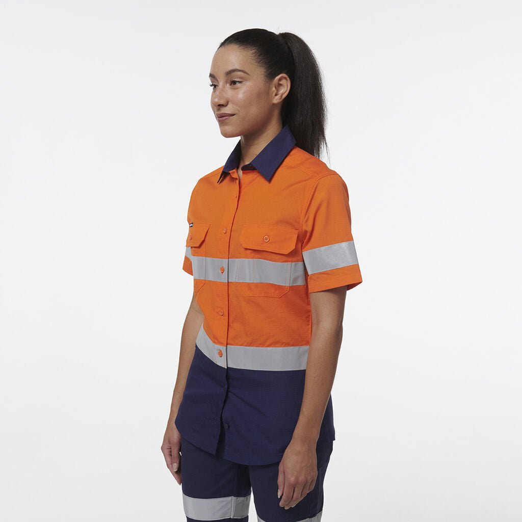 KingGee Womens Workcool Vented Reflective Short Sleeve Two Toned Shirt K44229 - Land to Coast