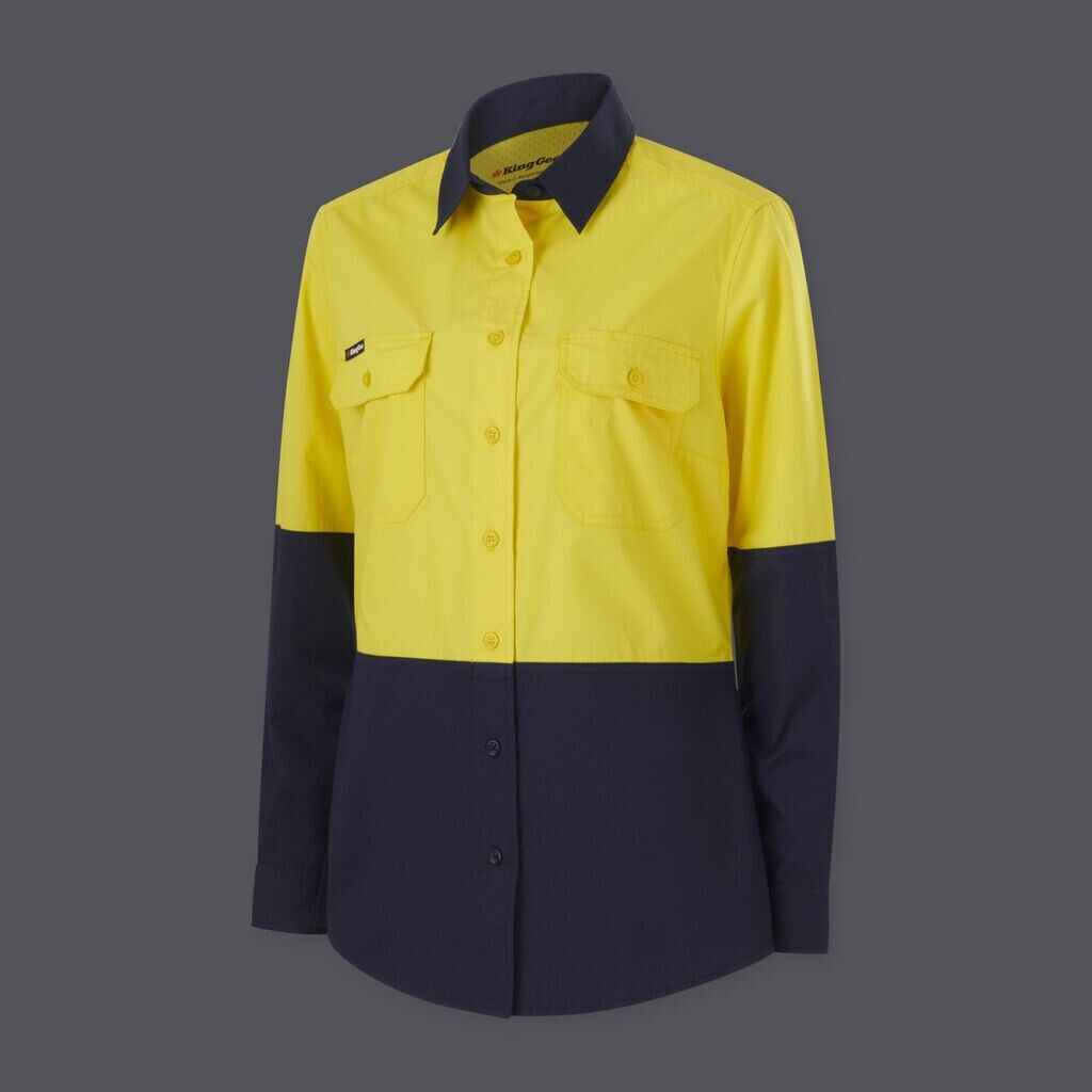 KingGee Womens WORKCOOL Vented Spliced Lightweight Pocket Cool L/S Shirt K44226 - Land to Coast
