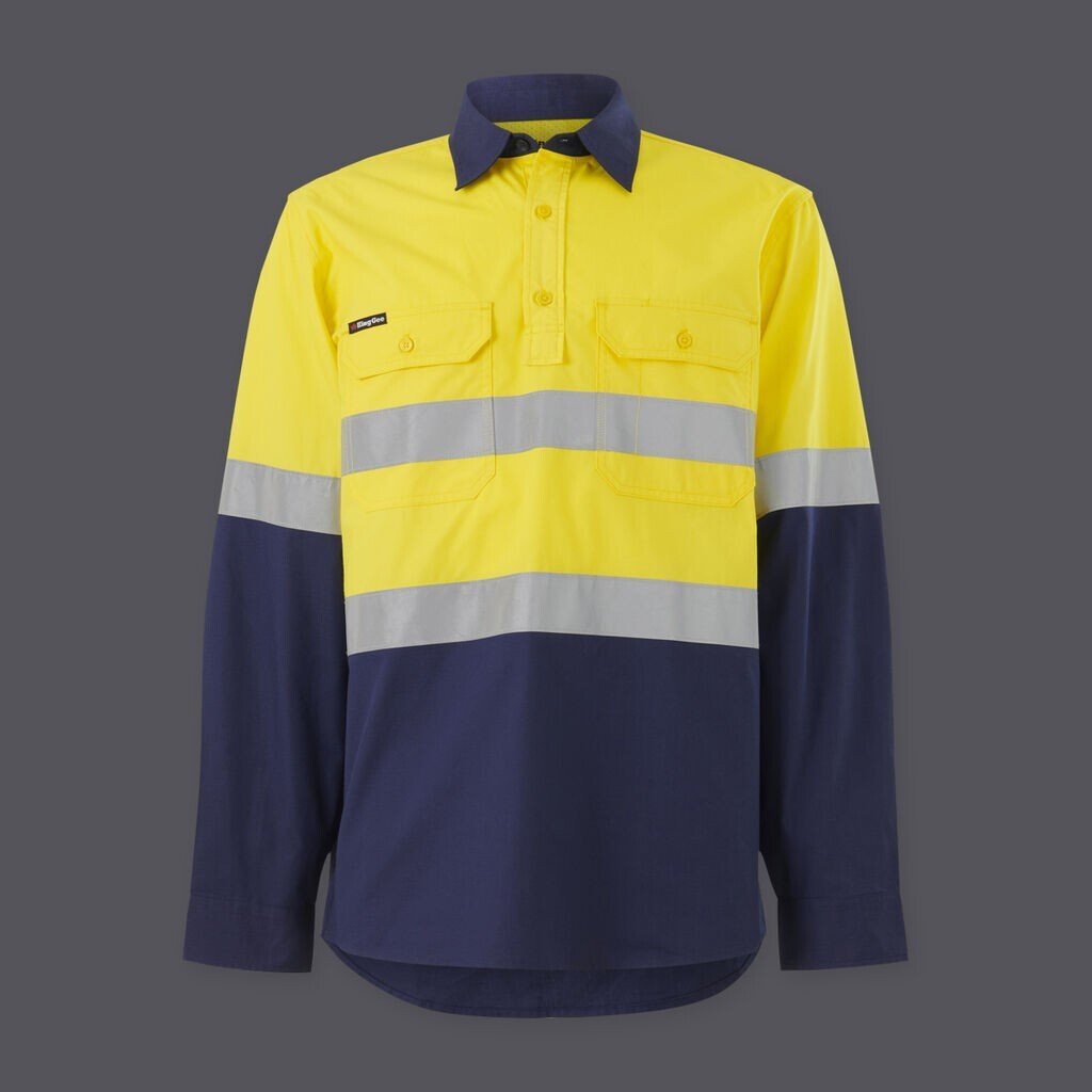 KingGee Womens Workcool Vented Spliced Shirt Taped Long Sleeve Workwear K44227 - Land to Coast