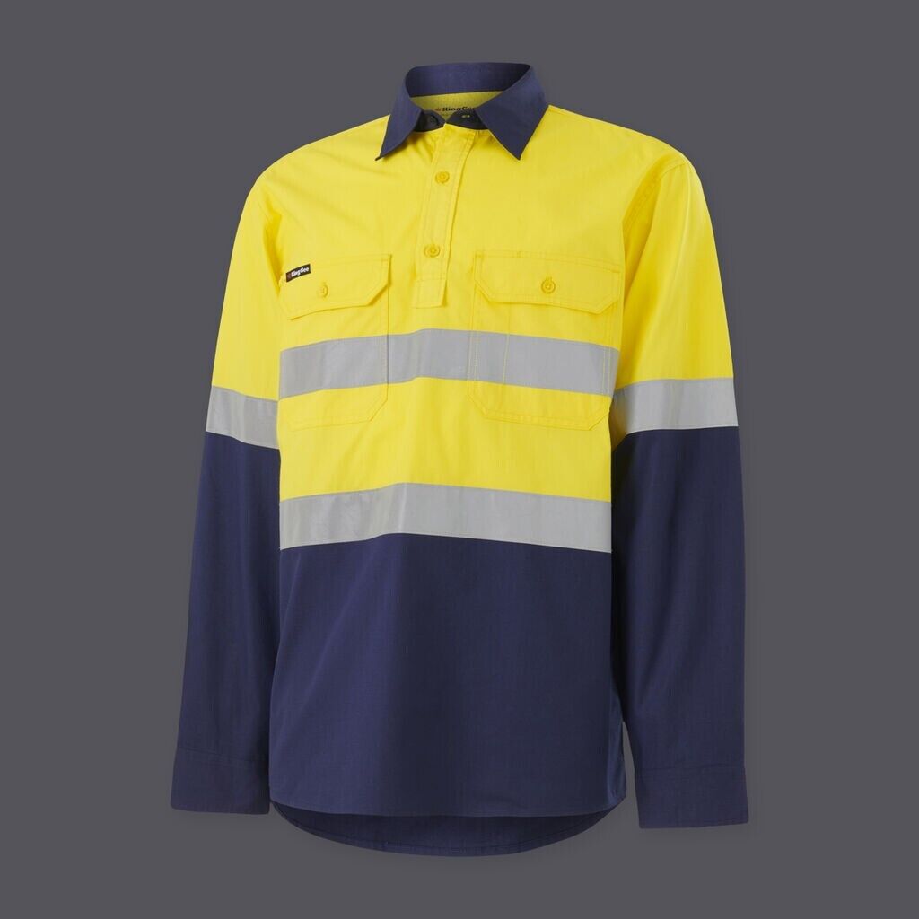 KingGee Womens Workcool Vented Spliced Shirt Taped Long Sleeve Workwear K44227 - Land to Coast