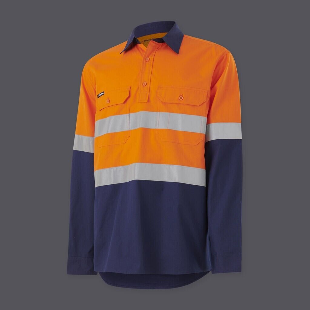 KingGee Womens Workcool Vented Spliced Shirt Taped Long Sleeve Workwear K44227 - Land to Coast