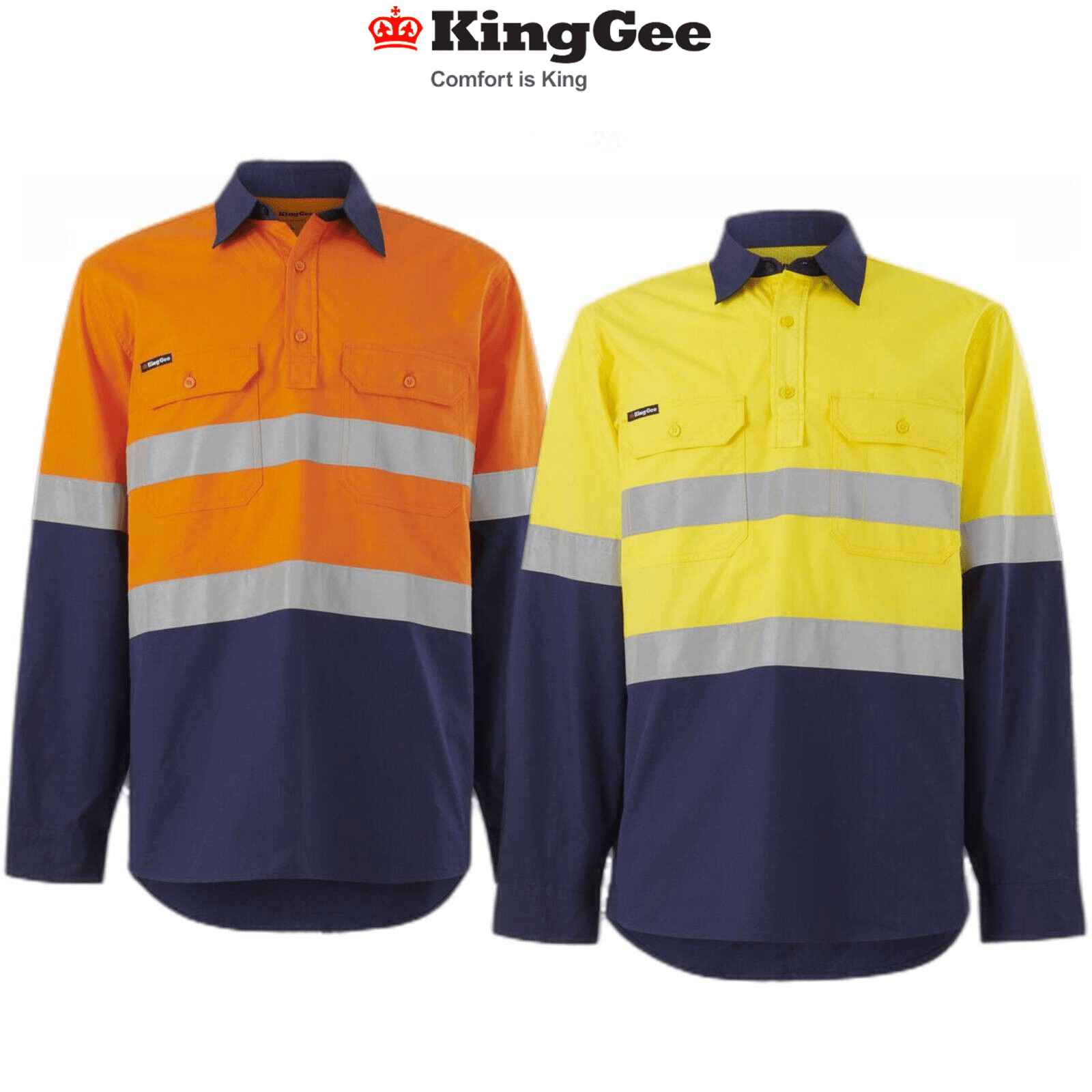 KingGee Womens Workcool Vented Spliced Shirt Taped Long Sleeve Workwear K44227 - Land to Coast