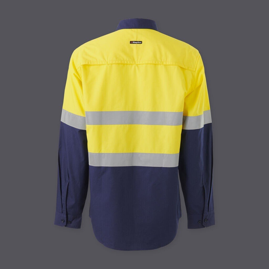 KingGee Womens Workcool Vented Spliced Shirt Taped Long Sleeve Workwear K44227 - Land to Coast