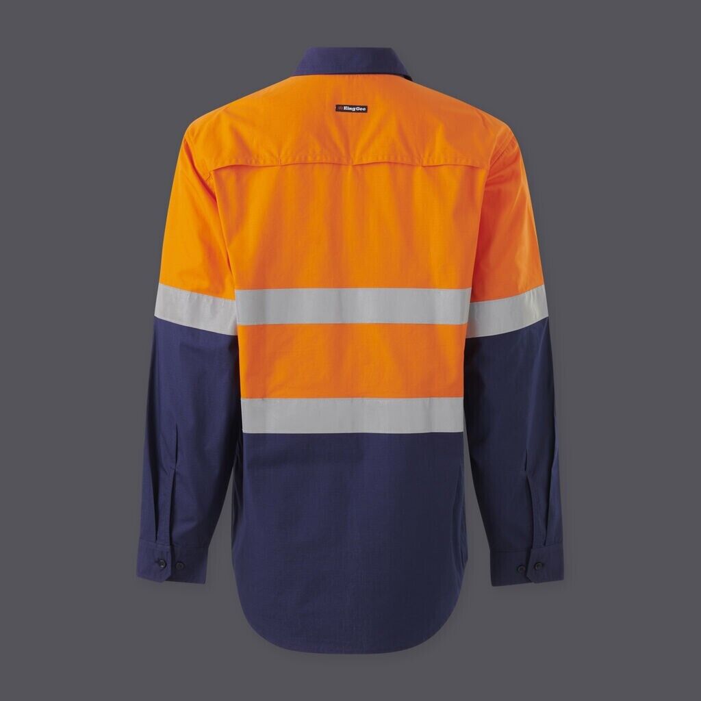 KingGee Womens Workcool Vented Spliced Shirt Taped Long Sleeve Workwear K44227 - Land to Coast