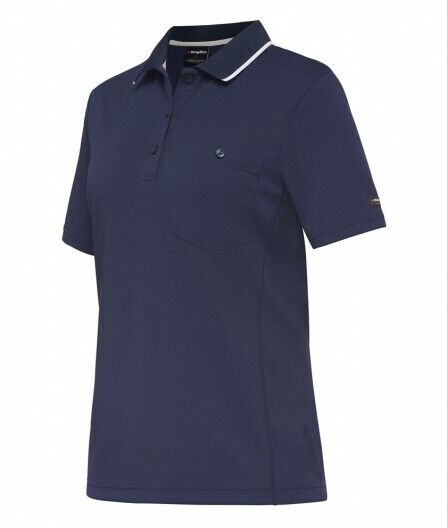 KingGee WorkCool Womens Spliced Polo S/S Shirt Comfort Work Hyperfreeze K44740 - Land to Coast