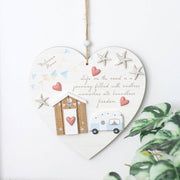 Life on the Road Shell Caravan Hanging Heart - Land to Coast
