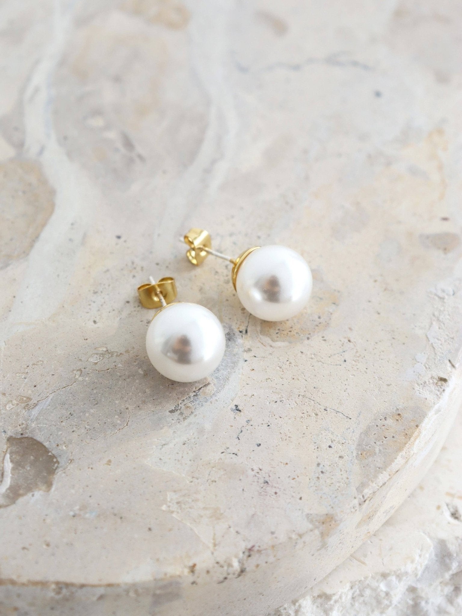 Marisol Glass Pearl 18K Gold Plated Earrings - Land to Coast