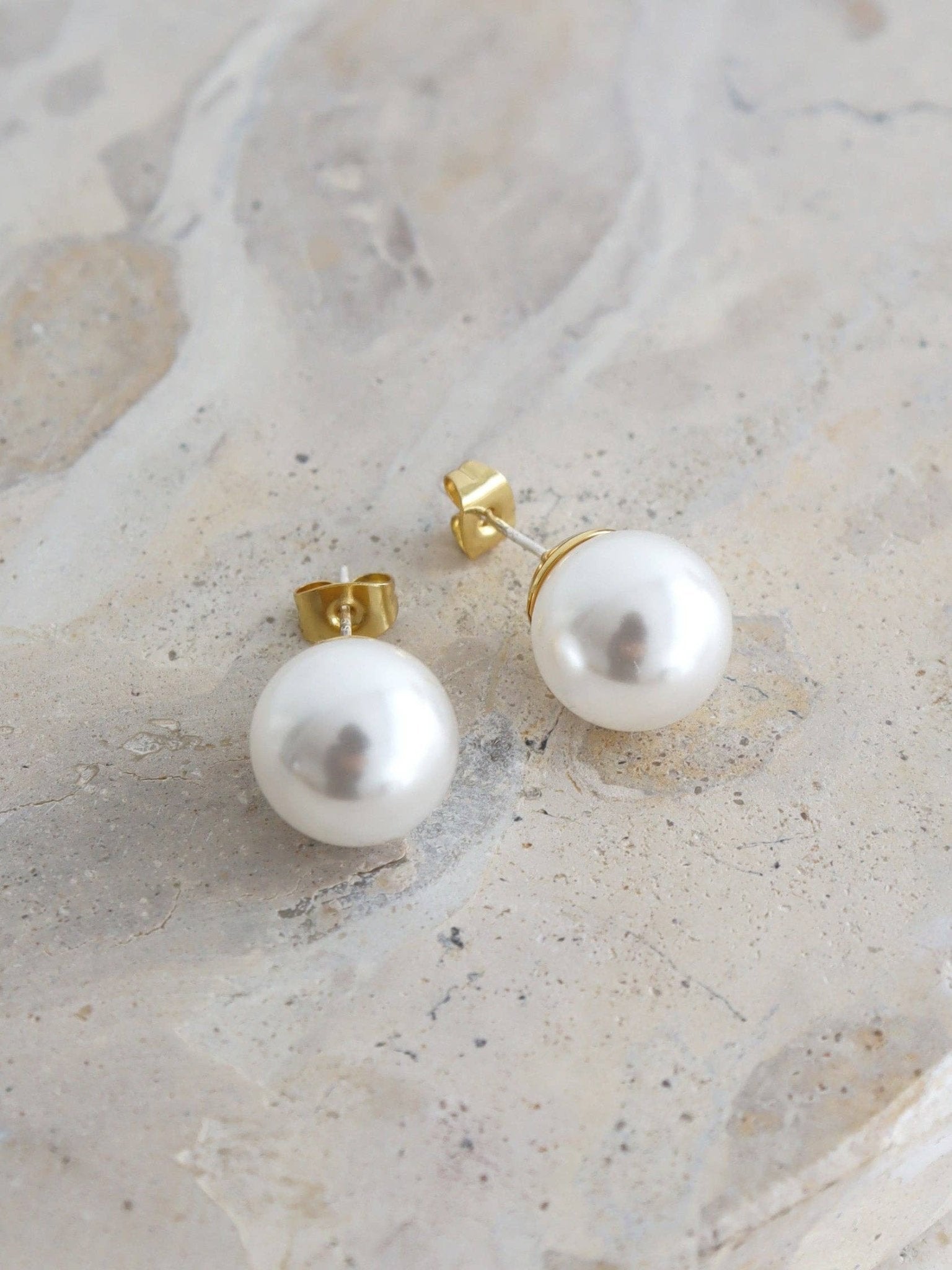 Marisol Glass Pearl 18K Gold Plated Earrings - Land to Coast