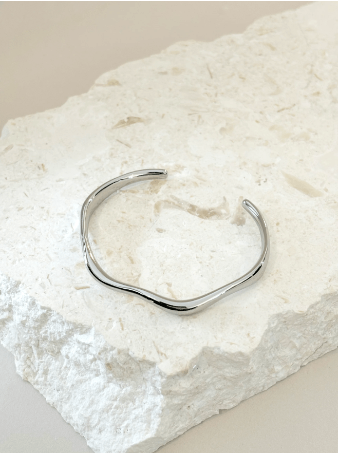 May Skinny Sterling Silver Plated Bangle - Land to Coast