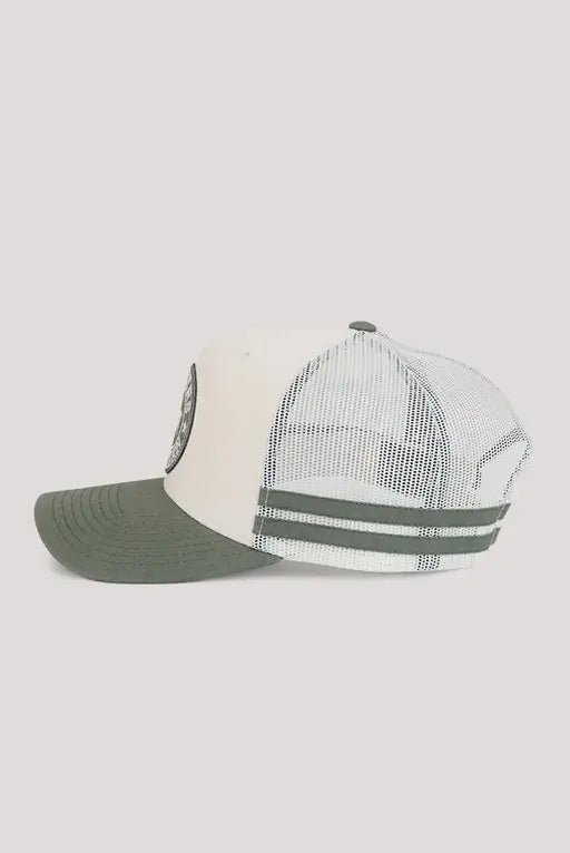 McCoy Trucker Cap - Beige / Pale Olive - Land to Coast