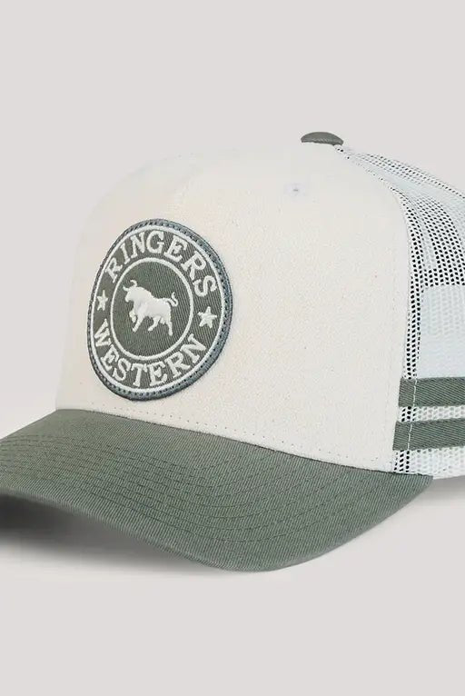 McCoy Trucker Cap - Beige / Pale Olive - Land to Coast